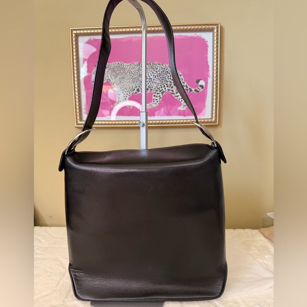 Salvatore Ferragamo Black Leather Shoulder Bag